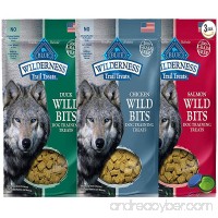 Blue Buffalo Wilderness Trail Treats Grain-Free Wild Bits Dog Treats - 3 Flavors (Salmon  Chicken  Duck) - 4 Ounces Each (3 Total Pouches) - B00TGJBZO6
