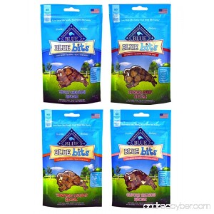 Blue Pack of 4 Buffalo Treats Bits Dog Treats Pouches 4 Flavors (Savory Salmon Tasty Chicken Tender Beef and Tempting Turkey) 4 oz. Blue - B00V50VURQ