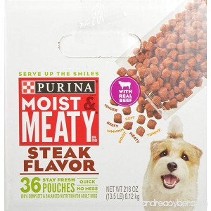 Purina Moist & Meaty Steak Flavor Adult Dry Dog Food - B0018CFNB0