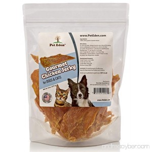 Pet Eden Natural Grain Free Chicken Jerky Dog and Cat Treats 8 oz. Strips - B00KX95MAQ