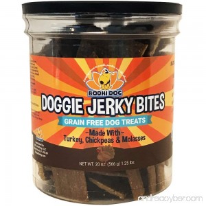 Premium Healthy Dog Jerky Treats | Grain Free Turkey Dog Treat Bites | Natural Snack Made With Turkey Chickpeas & Molasses | No Corn Wheat or Soy - B072F3SQJH