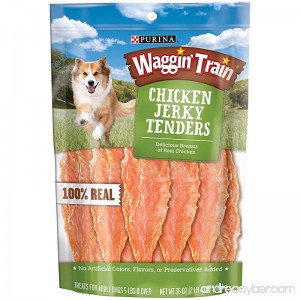 Purina Waggin' Train Chicken Jerky Tenders Dog Treats Larger Size 2 Pack ( 36 Oz Each ) - B073W5SNL1
