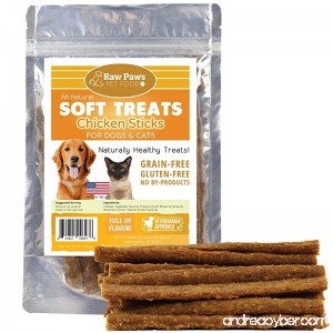Raw Paws Pet Premium Soft Treats for Dogs & Cats 6-ounce - Chewy Jerky Sticks - Made in USA Only - Great for Training - Perfect Treats for Small Dogs - B01J6D7C02