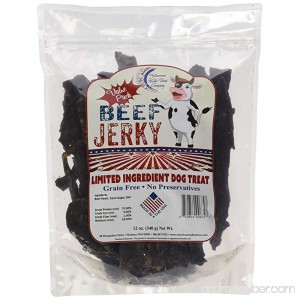The American Made Treat Company 6747 Grain-Free Beef Jerky Dehydrated Dog Treat 12 oz - B073QV938N