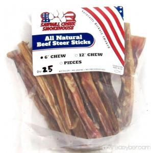 6 Beef Steer Bully Sticks Odorless Sourced & Made USA Natural USDA certified (25 Pack) - B01HQUSZPI