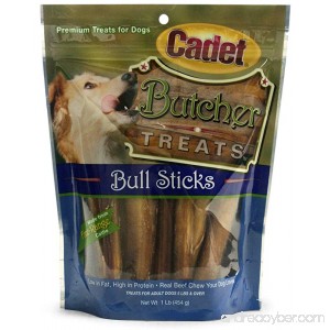 Cadet Natural Bull Sticks for Dogs 1 lb. - B0009XUAX0