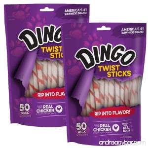 DINGO Twist Treat Sticks - Chicken-Filled Rawhide Chews - B00PPFJA74