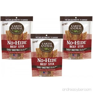 Earth Animal No-Hide Beef Stix 30ct (3-Packages of 10) - B01LYZGM5X