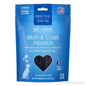 Get Naked Grain Free 1 Pouch 6.6 oz Skin & Coat Dental Chew Sticks Large - B06XFWL9HM