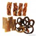 Nature Gnaws 100% Natural Dog Chews - Combo Pack - (4) Braided Bully Stick Bites (4) Porky Pretzels & (4) Jerky Bites (12 total pieces) - Oven-Baked Chew Treats for Small Dogs & Light Chewers - B079JZ1WK2