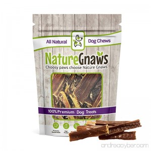 Nature Gnaws Beef Jerky Chews - 100% All-Natural Grass-Fed Free-Range Premium Beef Dog Chews - Promotes Healthy Joints & Ligaments - B0799YMJ1Q
