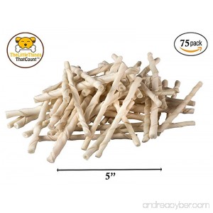 TheLittleThingsThatCount Premium 100% Natural Rawhide Retriever Twist Chews Bones Treats for Small to Medium Dogs Re-sealable Bag FDA Approved - 75pcs ♥♥♥ - B0771LWVFX