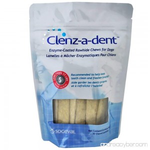 Clenz-a-dent Rawhide Chews for Small Dogs Less Than 11 lbs. - 30 Chews - B07DHFK89C