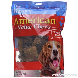 Pet Factory American Beef Hide Beef Flavored Chips Chews for Dogs Small/18 oz - B01A0ZFBXU