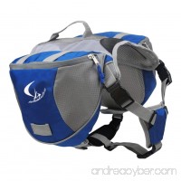 Columbustore Outdoor Adjustable Dog Saddle Bag Large Capacity Dog Backpack with Reflective Stripe (Blue  Medium) - B00TI11466