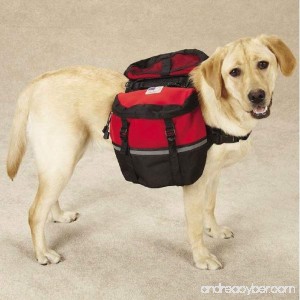 Dog Backpack Red Blue Large Medium Zippered Saddlebags (Medium Red) by Pet Store - B00QOIOB2A