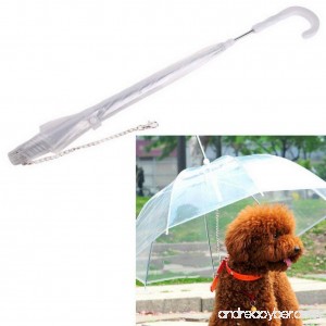 Infinal Pet Umbrella Transparent Waterproof Raincoat with Leash Puppy Dry in Rain - B01N0EM6TZ