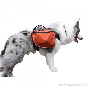 MY PET Dog Backpack 2 in 1 Pets Harness Adjustable for Medium/Large Saddlebag Carry Products Camping Hiking Travel Training Waterproof Bag Accessories Orange - B01F71BJ4C