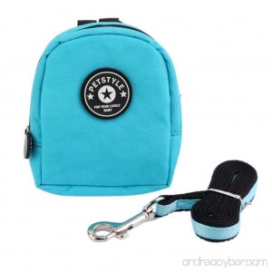 sea-junop Tiny Small Cute Pet Dog Backpack Harness with leash Lead (Blue) - B074TB7R8L