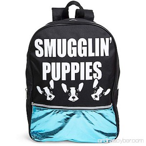 Smugglin' Puppies Metallic Backpack Boston Terrier Dog 16 - B07FQTPKBN