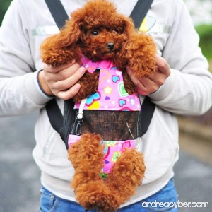yue-pets store Pet Own Backpack/Pet Portable Outgoing Bag/Chest Four Hole Bag Double Shoulder Straps Large Chest Measurement:35-48cm - B07CBSGVWR