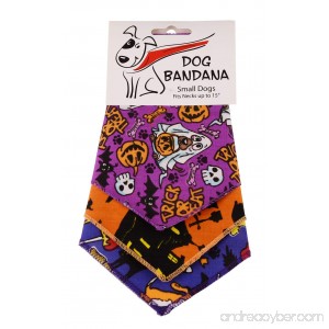 BANDANAS UNLIMITED Tie on Triangle Halloween Bandanas for Small Dogs (3 Pack) 20 - B014S2C7H4