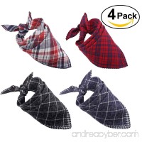 Best Dog Bandana Scarf Pack for Pet 4 Pack Dog Kerchief Bandana Set Plaid Design Reversible Triangle Bibs for Small to Large Dog and Cat - B07BCCWTVX