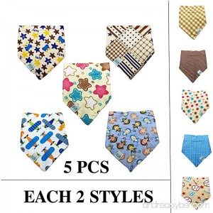 PACCOMFET FUNPET 5 Pcs Dog Bandana Triangle Bibs Scarfs Accessories for Pet Cats and Baby Puppies with Buttons - B071NDB4X4