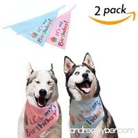 SCENEREAL Dog Birthday Bandana Pet Scarf 2 Pcs/Pack Triangle Bibs Accessories for Small to Large Dogs Cats Blue and Pink Set - B076MT2VBQ