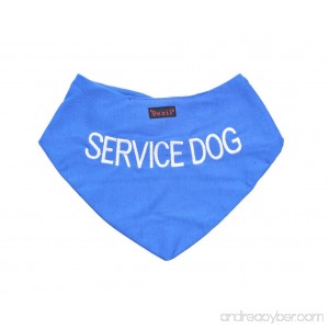 SERVICE DOG Blue Dog Bandana quality personalised embroidered message neck scarf fashion accessory Prevents accidents by warning others of your dog in advance - B012VVBYXC