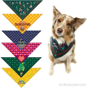 Stonehouse Collection Holiday Dog Bandana Med to Large Dogs - Set of 6 - Christmas Halloween Thanksgiving Valentine's Day St. Patricks Day Easter- #2 - B07CCJYHYM