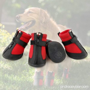 Grand Line Dog Boots Waterproof Pet Paw Protector with Wear-resistant and Anti-Slip Sole Set of 4 - B07D3379D4
