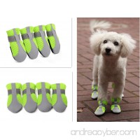 Hdwk&Hped Summer Dog Paw Protector Dog Booties  Breathable Mesh Flexible Velcro Strap Anti-slip PU Sole Dog Walking Shoes Dog Boots for Small Dog Puppy Cat  Green  Sizes #40-#55 - B07DNM6CHY