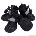 Mankwei Dog Boots Booties with Zipper Drawstring Water Resistant Outdoor Running Pet Shoes for Small Large Dogs - Black(4Pcs) - B07BTJWPPR