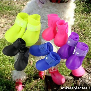 Pesp Cute Little Pet Dog Puppy Rain Snow Boots Shoes Booties Candy Colors Rubber Waterproof Anti-slip - B00OXECMDM