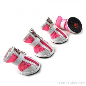 smalllee lucky store Girls Boys Zipper Front Breathable Rubber Sole Summer Mesh Dog Shoe - B073P6RSSB