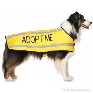 ADOPT ME Yellow Warm Dog Coats S-M M-L L-XL Waterproof Reflective Fleece Lined (New Home Needed) Donate To Your Local Charity - B00PDTMMFY