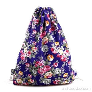 FAPIZI Womens Floral Canvas Backpack Fashion Drawstring Backpack - B01LZ4B6FX