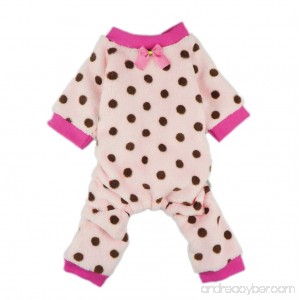 Fitwarm Pink Cute Polka Dots Dog Coat for Pet Dog Pajamas Soft Winter Clothes Medium - B00GFE76YS
