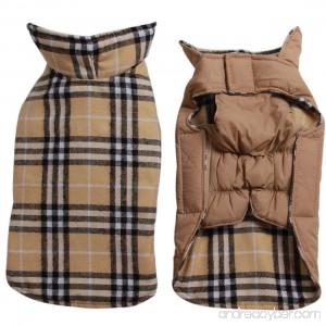 JoyDaog Reversible Plaid Dog Coat(7 Sizes) Waterproof Windproof Warm for Cold Weather Dog Jacket - B01NCLJXOB