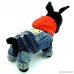 SMALLLEE LUCKY STORE Pet Small Dog Cat Clothes Fleece Denim Coat Jacket Jumpsuit Hooded Costume - B019SVN29W