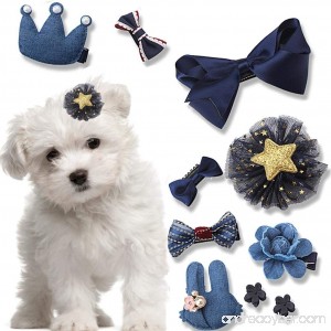 10 Pcs/Set Dog Hair Clips Small Bowknot Pet Grooming Products Mix Colors Varies Patterns Pet Hair Bows Dog Accessories by HONGTIAN - B0736WCR34