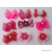 30 Valentine's Day Dog Hair Bows Collection -Hot Pink/Pink/Red with center decorated with flower - B00AFBBC4W
