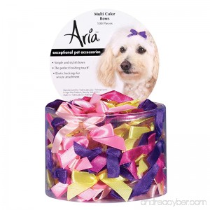 Aria Multi-Colored Bows for Dogs 100-Piece Canisters - B0007RUH0O