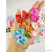 Hixixi 50pcs/25 pairs Pet Cat Dog Hair Bows Rhinestone Beads Flowers Topknot With Rubber Bands Puppy Hair Accessories Mix Color Random - B07DXLJLWV