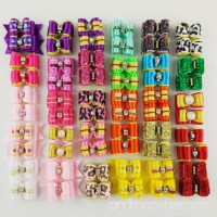 Hixixi(TM)) 24pcs/12pairs Pet Dog Hair Bows Rhinestone Flowers Puppy Grooming Bows Hair Accessories with Rubber Bands - B01JNX2CEG