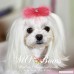 Light PINK Mink and Crystal Fur Hair Clip for Maltese Dog Puppy - Mink Fur and Crystal Rhinestone Hair Bling - - B078Z4Q6DC