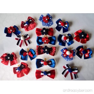 Pack of 30 Dog Hair Bows - Patriotic Memorial Day 4th of July Collection 1.5 inches - B00AW0LCD2