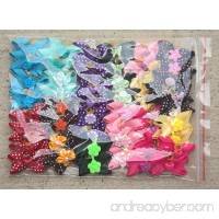 Pack of 50 Dog Hair Bows for All Seasons - Unique 4-corner design with center decoration - B00A91PDOS