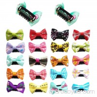 PET SHOW Small Pet Dogs Cats Hair Bows with Clips Dog Hair clips for Short Hair Pets Topknot Hair Accessories Assorted Colors Styles Pack of 10pairs - B01MEG3PY7